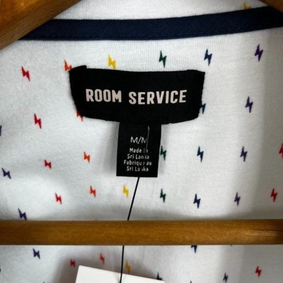 ROOM SERVICE PJS Pajamas Rainbow Shirt Pajama Top Jacket - Picture 5 of 7